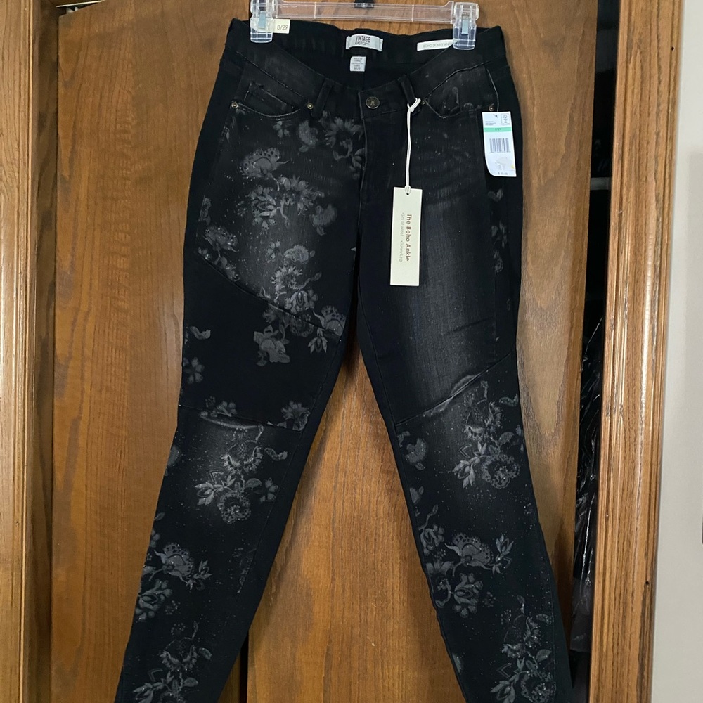 Vintage Boho Skinny Ankle Jeans